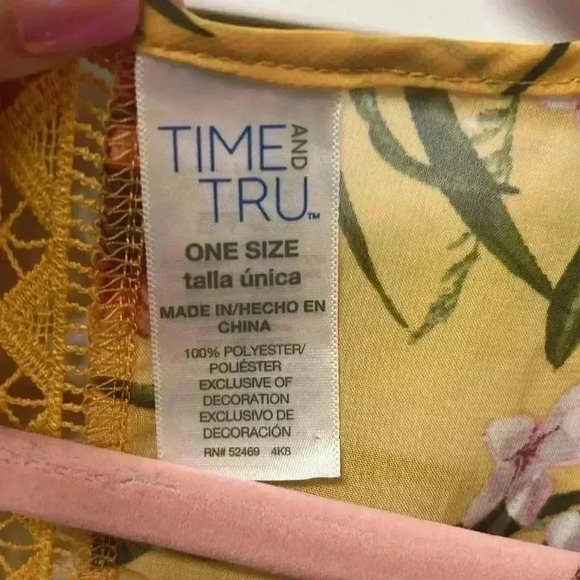 Time and Tru Tropical Floral Swimsuit Cover Up One Size - Picture 2 of 6